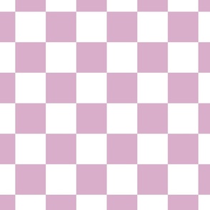 Light Lilac Purple and White Checkerboard  - Monochrome