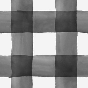 Watercolor Checks Black White MEDIUM