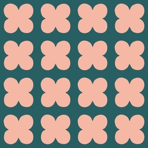 Vintage four-leaf clovers -  Green and Pink