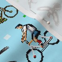 Pixel Magpie swooping cyclists