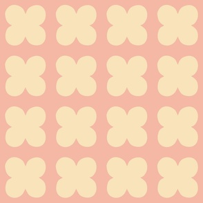 Vintage four-leaf clovers -  Cream and Pink