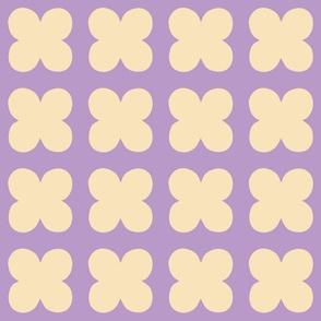 Vintage four-leaf clovers - Lilac and Cream