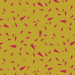 Dark Pink Dandelion Fragments on Mustard