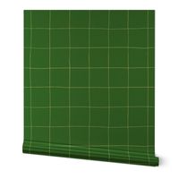 Hand-drawn Large Grid  Wallpaper in Field Green