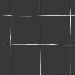 Hand-drawn Large Grid  Wallpaper in Nightfall