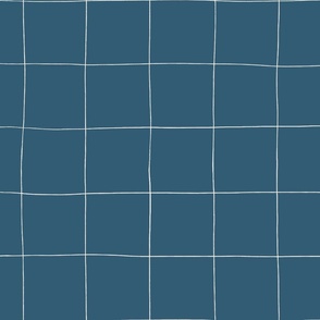 Hand-drawn Medium Grid in Midnight Blue