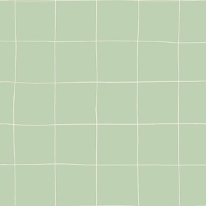 Hand-drawn Medium Grid in Seafoam Green