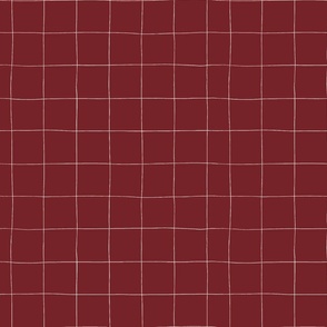 Hand-drawn Mini Grid in Sundried Tomato Red