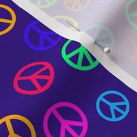Hippie Daze Peace Sign Symbols on Purple