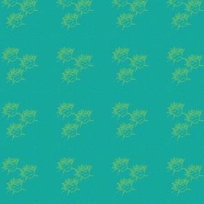 Sicilian Sun Flaming Star on Turquoise Mini