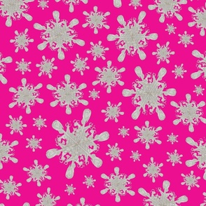 Vintage Snowflake Charm Hot Pink 24x24