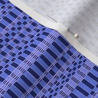 Dots and Stripe Organic grid in Tone on tone blue hand drawn grid repeat pattern