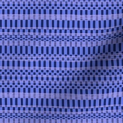 Dots and Stripe Organic grid in Tone on tone blue hand drawn grid repeat pattern