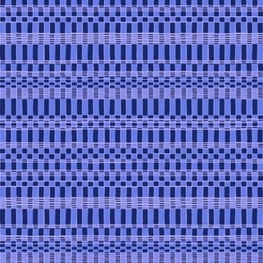Dots and Stripe Organic grid in Tone on tone blue hand drawn grid repeat pattern