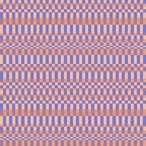 Dots and Stripe Organic grid pattern in pink, blue, and dusty rose
