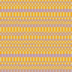 Dots and Stripe Organic grid repeat pattern in yellow, orange, and mauve