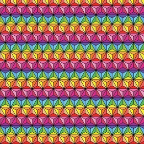 Spaceship Triangles - Rainbow with Black Lines
