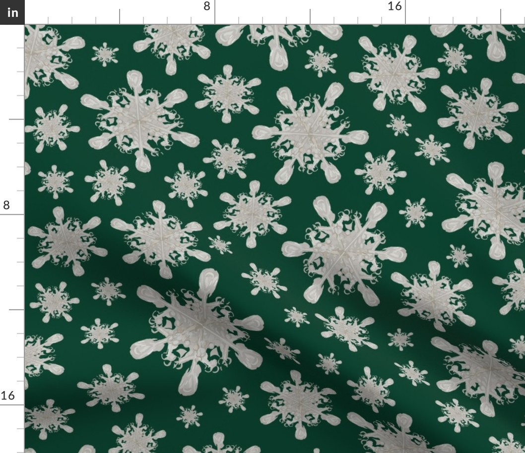 Vintage Snowflake Charm Green 24x24