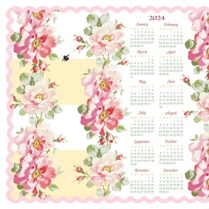 Rosewitha buttercup 2024 Calendar Tea Towel 