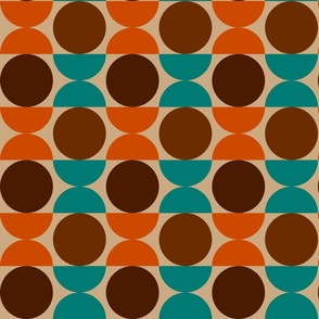 Aqua, orange and brown retro