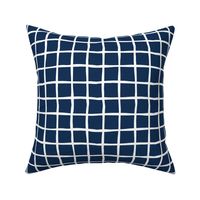 indigo crisscrossed pattern - indigo blue checkered fabric and wallpaper