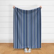 indigo classic stripe - large and thin indigo stripe - indigo coastal wallpaper and fabric