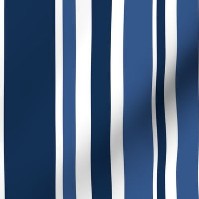 indigo classic stripe - large and thin indigo stripe - indigo coastal wallpaper and fabric