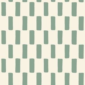 Holiday Block Geometric Checker in Mint Green on Ivory