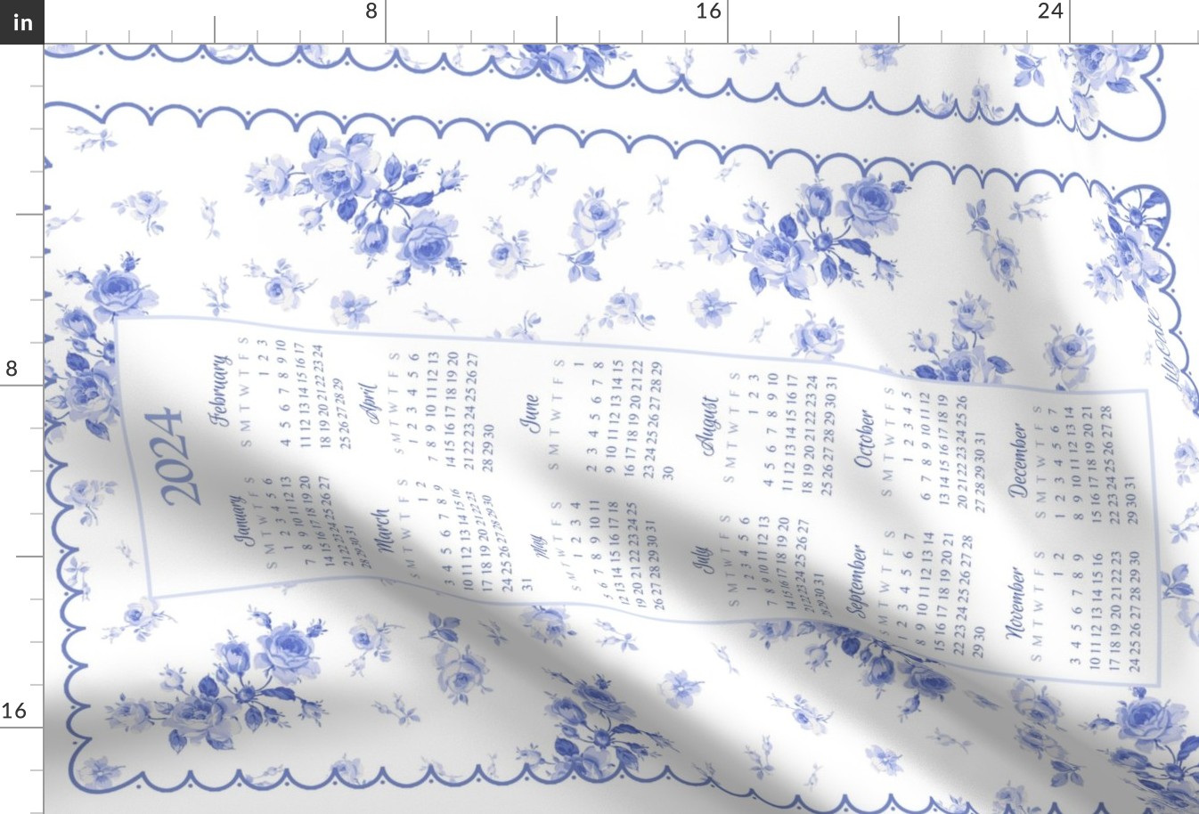 Ardith blue violet 2024 Tea Towel 