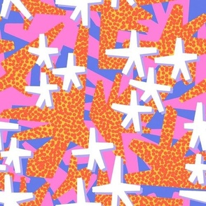 Vibrant Stars Camo Pattern in Pink, Red and Blue