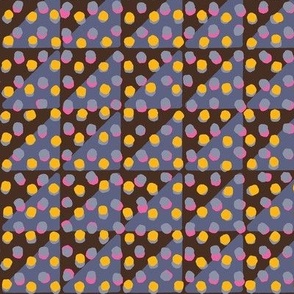 Vibrant Polka Dot Camo in Pink, Yellow, Black, and Blue
