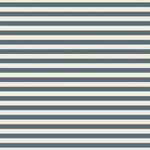 small scale // 2 color stripes - creamy white_ marble blue teal - simple horizontal // quarter inch stripe