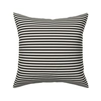 small scale // 2 color stripes - creamy white_ raisin black - black and white simple horizontal // quarter inch stripe