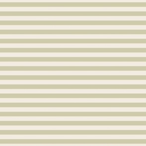 small scale // 2 color stripes - creamy white_ thistle green - simple horizontal // quarter inch stripe