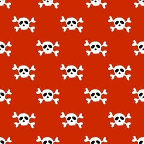Pirate Adventures Skull Crossbones on Red SMALL