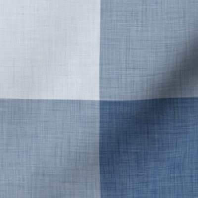 Denim Blue- Gingham- Extra Large- 4 Inches- Buffalo Plaid- Vichy Check- Neutral Checked- Linen Texture- Fall- Autumn-Thanksgiving- Cozy Cottage- Cottagecore- Winter- Neutral Blue