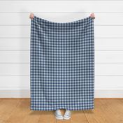 Denim Blue- Gingham- Small- 1 2 Inch- Buffalo Plaid- Vichy Check- Neutral Checked- Linen Texture- Fall- Autumn-Thanksgiving- Cozy Cottage- Cottagecore- Winter- Neutral Blue