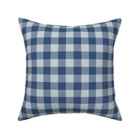 Denim Blue- Gingham- Small- 1 2 Inch- Buffalo Plaid- Vichy Check- Neutral Checked- Linen Texture- Fall- Autumn-Thanksgiving- Cozy Cottage- Cottagecore- Winter- Neutral Blue