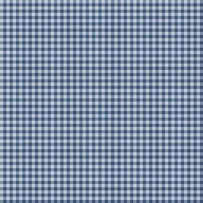 Denim Blue- Gingham- ssss Micro- 1 16 Inch- Buffalo Plaid- Vichy Check- Neutral Checked- Linen Texture- Fall- Autumn-Thanksgiving- Cozy Cottage- Cottagecore- Winter- Neutral Blue