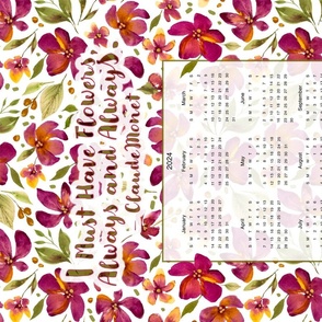 2024-Calender Wallhanging-Monet Quote & Daphne Floral
