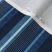 Staggered Stripe - Denim Blue (Medium Scale)