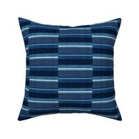 Staggered Stripe - Denim Blue (Medium Scale)