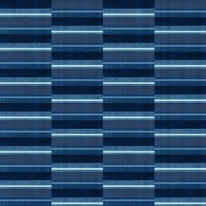 Staggered Stripe - Denim Blue (Medium Scale)