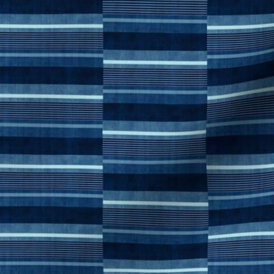 Staggered Stripe - Denim Blue
