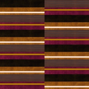 Staggered Stripe - Plum & Orange (Large scale)
