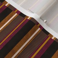 Staggered Stripe - Plum & Orange (Small Scale)