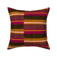 Staggered Stripe - Pink & Orange (Large Scale)