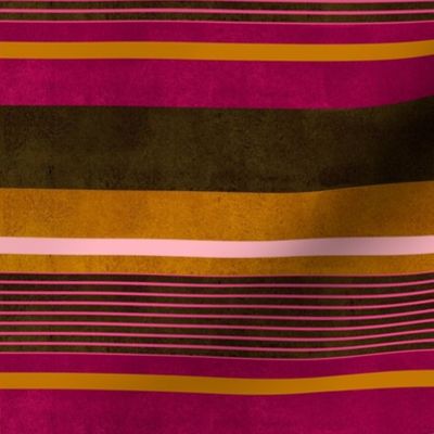 Staggered Stripe - Pink & Orange (Large Scale)