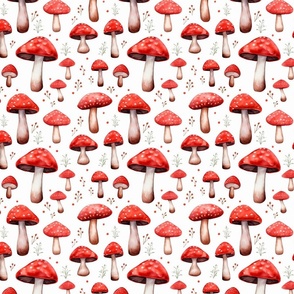 Watercolor Wonderland: Mushrooms