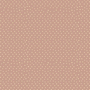 Whimsical polka Dots vintage terra cotta and pale yellow,  gender neutral, shabby chic,  10"